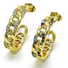 Argolla Mediana 02.210.0801.1.30 Oro Laminado, Diseño de Cubana Pave, Pulido, Tono Dorado