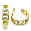 Argolla Mediana 02.210.0794.1.30 Oro Laminado, Diseño de Elefante, con Multicolor Micro Pave, Pulido, Tono Dorado