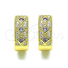 Argolla Huggie 02.210.0056.14.15 Oro Laminado, con Amatista Zirconia Cubica and Blanca Micro Pave, Pulido, Tono Dorado