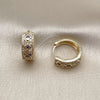Argolla Huggie 02.210.0056.14.15 Oro Laminado, con Amatista Zirconia Cubica and Blanca Micro Pave, Pulido, Tono Dorado