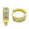 Argolla Huggie 02.210.0056.14.15 Oro Laminado, con Amatista Zirconia Cubica and Blanca Micro Pave, Pulido, Tono Dorado