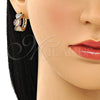 Argolla Huggie 02.210.0802.3.15 Oro Laminado, con Rubi and Blanca Micro Pave, Pulido, Tono Dorado