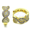 Argolla Huggie 02.210.0802.6.15 Oro Laminado, con Amatista and Blanca Micro Pave, Pulido, Tono Dorado