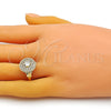 Anillo Multi Piedra 01.210.0152 Oro Laminado, Diseño de Mariposa, con Blanca Micro Pave, Pulido, Tono Dorado (One size fits all)