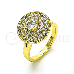 Anillo Multi Piedra 01.210.0152 Oro Laminado, Diseño de Mariposa, con Blanca Micro Pave, Pulido, Tono Dorado (One size fits all)