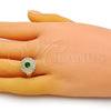 Anillo Multi Piedra 01.210.0155 Oro Laminado, Diseño de Mariposa, con Verde Zirconia Cubica and Blanca Micro Pave, Pulido, Tono Dorado (One size fits all)