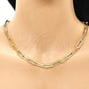 Gargantilla Basica 04.378.0001.16 Oro Laminado, Diseño de Paperclip, Pulido, Tono Dorado (Thickness, 16 Inches Length)