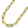 Gargantilla Basica 04.378.0001.16 Oro Laminado, Diseño de Paperclip, Pulido, Tono Dorado (Thickness, 16 Inches Length)