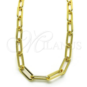 Gargantilla Basica 04.378.0001.16 Oro Laminado, Diseño de Paperclip, Pulido, Tono Dorado (Thickness, 16 Inches Length)