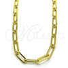 Gargantilla Basica 04.378.0001.16 Oro Laminado, Diseño de Paperclip, Pulido, Tono Dorado (Thickness, 16 Inches Length)