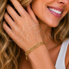 Pulsera Básica 04.378.0002.08 Oro Laminado, Diseño de Paperclip, Pulido, Tono Dorado (Grosor 07 MM, 8 Pulgadas de Largo)