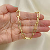 Gargantilla Basica 04.378.0002.16 Oro Laminado, Diseño de Paperclip, Pulido, Tono Dorado (Grosor 07.2 MM, 16 Pulgadas de Largo)