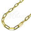 Gargantilla Basica 04.378.0002.16 Oro Laminado, Diseño de Paperclip, Pulido, Tono Dorado (Grosor 07.2 MM, 16 Pulgadas de Largo)