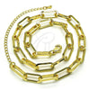 Gargantilla Basica 04.378.0002.16 Oro Laminado, Diseño de Paperclip, Pulido, Tono Dorado (Grosor 07.2 MM, 16 Pulgadas de Largo)