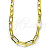 Gargantilla Basica 04.378.0002.16 Oro Laminado, Diseño de Paperclip, Pulido, Tono Dorado (Grosor 07.2 MM, 16 Pulgadas de Largo)