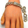 Collar, Pulsera y Dije 06.372.0046 Oro Laminado, con Blanca Cristal, Pulido, Tono Dorado