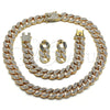 Collar, Pulsera y Dije 06.372.0046 Oro Laminado, con Blanca Cristal, Pulido, Tono Dorado