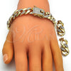 Collar, Pulsera y Dije 06.372.0047 Oro Laminado, con Blanca Cristal, Pulido, Tono Dorado
