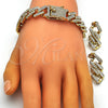 Collar, Pulsera y Dije 06.372.0049 Oro Laminado, con Blanca Cristal, Pulido, Tono Dorado