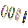 Argolla Huggie 02.341.0131.1.35 Oro Laminado, Diseño de Baguette, con Multicolor Zirconia Cubica, Pulido, Tono Dorado