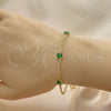 Pulsera Elegante 03.213.0161.07 Oro Laminado, con Verde Zirconia Cubica, Pulido, Tono Dorado (03 MM Thickness, 7 Inches Length)