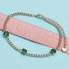Pulsera Elegante 03.213.0161.07 Oro Laminado, con Verde Zirconia Cubica, Pulido, Tono Dorado (03 MM Thickness, 7 Inches Length)