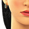 Argolla Huggie 02.210.0105.14.15 Oro Laminado, con Topacio Azul Zirconia Cubica, Pulido, Tono Dorado