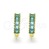 Argolla Huggie 02.210.0105.14.15 Oro Laminado, con Topacio Azul Zirconia Cubica, Pulido, Tono Dorado