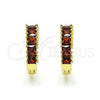 Argolla Huggie 02.210.0105.15.15 Oro Laminado, con Granate Zirconia Cubica, Pulido, Tono Dorado