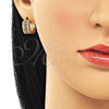 Argolla Huggie 02.195.0072.1.15 Oro Laminado, con Granate and Blanca Micro Pave, Pulido, Tono Dorado