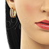 Argolla Huggie 02.195.0072.1.20 Oro Laminado, con Granate and Blanca Micro Pave, Pulido, Tono Dorado
