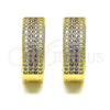 Argolla Huggie 02.195.0072.4.20 Oro Laminado, con Amatista and Blanca Micro Pave, Pulido, Tono Dorado