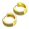 Argolla Huggie 02.195.0072.4.20 Oro Laminado, con Amatista and Blanca Micro Pave, Pulido, Tono Dorado