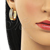Argolla Huggie 02.195.0072.25 Oro Laminado, con Blanca Micro Pave, Pulido, Tono Dorado