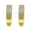 Argolla Huggie 02.195.0072.25 Oro Laminado, con Blanca Micro Pave, Pulido, Tono Dorado