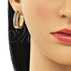 Argolla Huggie 02.195.0072.1.25 Oro Laminado, con Granate and Blanca Micro Pave, Pulido, Tono Dorado