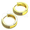 Argolla Huggie 02.195.0072.1.25 Oro Laminado, con Granate and Blanca Micro Pave, Pulido, Tono Dorado