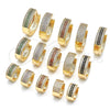 Argolla Huggie 02.195.0072.1.25 Oro Laminado, con Granate and Blanca Micro Pave, Pulido, Tono Dorado