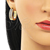 Argolla Huggie 02.195.0072.4.25 Oro Laminado, con Amatista and Blanca Micro Pave, Pulido, Tono Dorado
