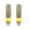Argolla Huggie 02.195.0072.4.25 Oro Laminado, con Amatista and Blanca Micro Pave, Pulido, Tono Dorado