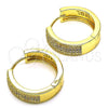 Argolla Huggie 02.195.0072.4.25 Oro Laminado, con Amatista and Blanca Micro Pave, Pulido, Tono Dorado
