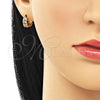 Argolla Huggie 02.195.0104.2.12 Oro Laminado, con Granate and Blanca Micro Pave, Pulido, Tono Dorado