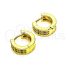 Argolla Huggie 02.195.0104.2.12 Oro Laminado, con Granate and Blanca Micro Pave, Pulido, Tono Dorado
