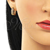 Argolla Huggie 02.195.0104.2.15 Oro Laminado, con Granate and Blanca Micro Pave, Pulido, Tono Dorado