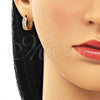 Argolla Huggie 02.195.0104.5.15 Oro Laminado, con Micro Pave Amatista y Blanca, Pulido, Tono Dorado