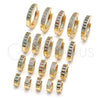 Argolla Huggie 02.195.0104.5.15 Oro Laminado, con Micro Pave Amatista y Blanca, Pulido, Tono Dorado