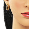 Argolla Huggie 02.195.0104.2.20 Oro Laminado, con Granate and Blanca Micro Pave, Pulido, Tono Dorado
