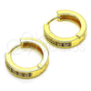 Argolla Huggie 02.195.0104.2.20 Oro Laminado, con Granate and Blanca Micro Pave, Pulido, Tono Dorado