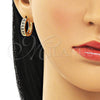 Argolla Huggie 02.195.0104.3.20 Oro Laminado, con Negro and Blanca Micro Pave, Pulido, Tono Dorado