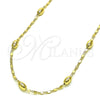 Gargantilla Basica 04.213.0227.24 Oro Laminado, Pulido, Tono Dorado (04 MM Thickness, 24 Inches Length)